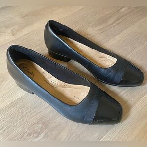 Clarks Glossy Black Loafers